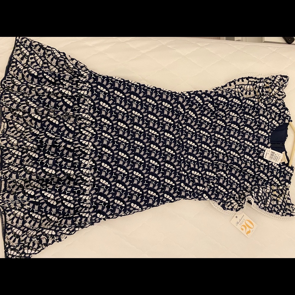 NWT Shoshanna white and navy lace dress